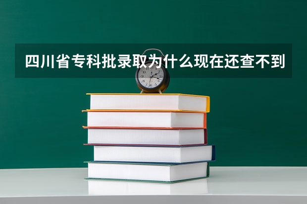 四川省专科批录取为什么现在还查不到？