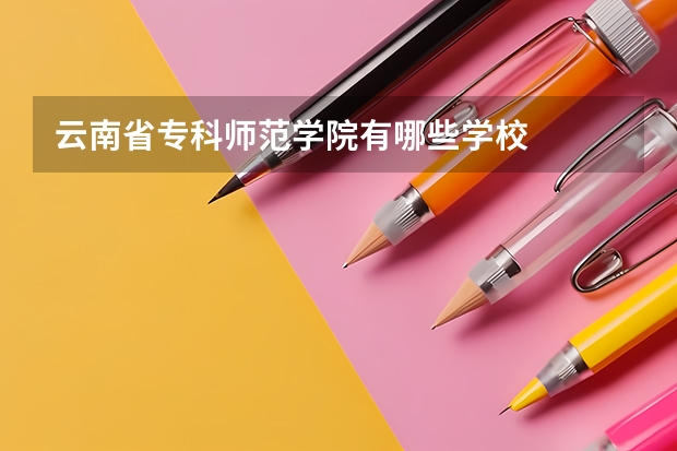 云南省专科师范学院有哪些学校